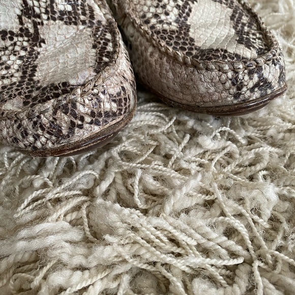 GEOX Leather Respira Snake Print Mules Loafers Driving Shoes - Picture 11 of 16